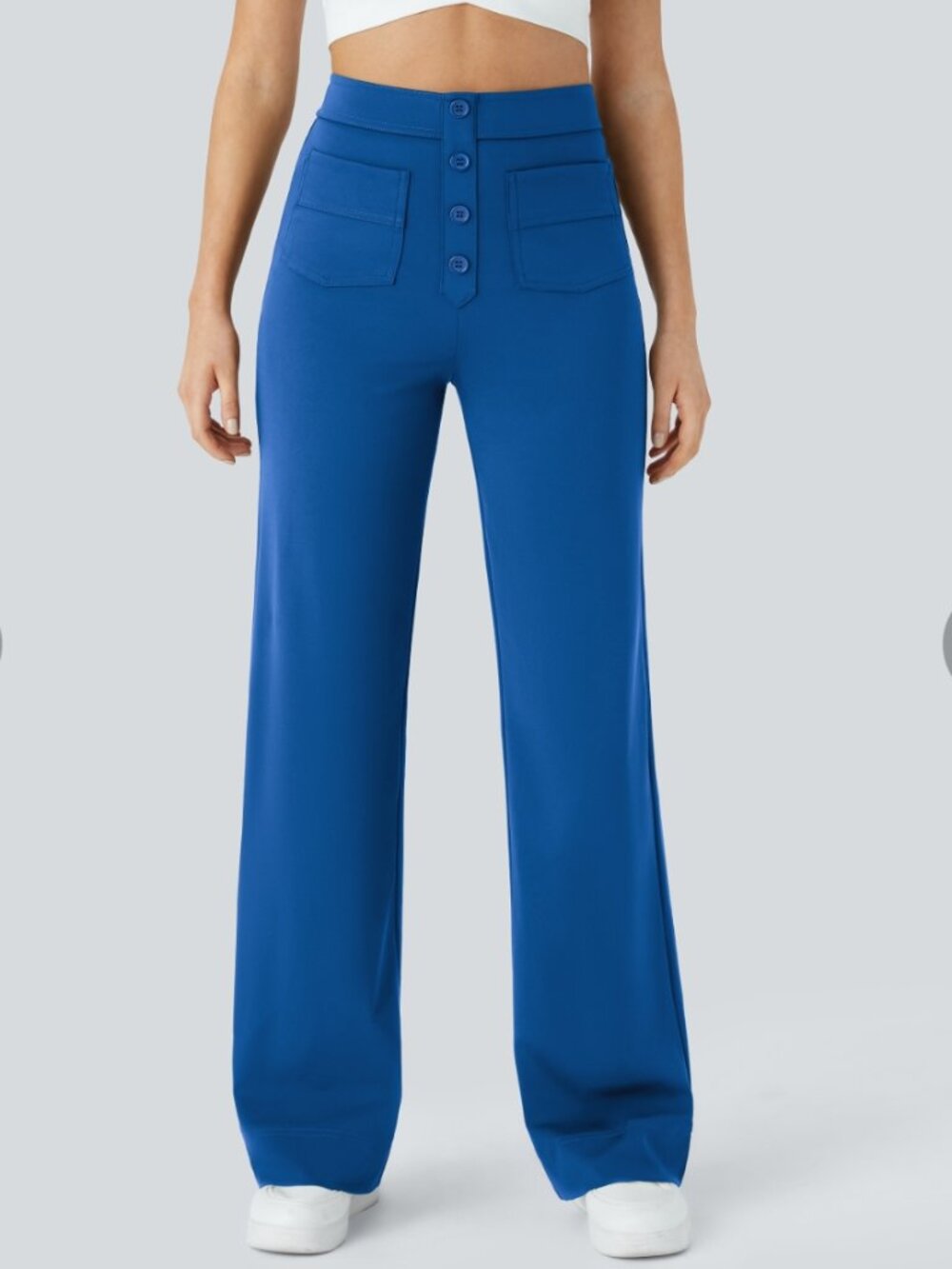 NWT Halara Day Stretch High Waisted Pants Women’s XL Blue Straight Leg Casual